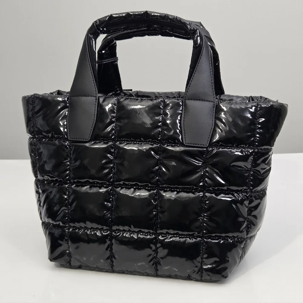 NWT VEE COLLECTIVE PORTER SMALL TOTE BAG - BLACK VINYL - Picture 10 of 11